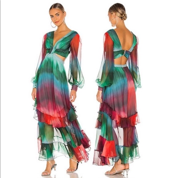 Patbo Sunset Cutout Maxi Dress In Multi 
